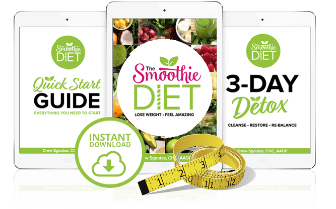 The Smoothie Diet complete program bundle — main guide, Quick Start Guide, and 3-Day Detox by Drew Sgoutas, instant download